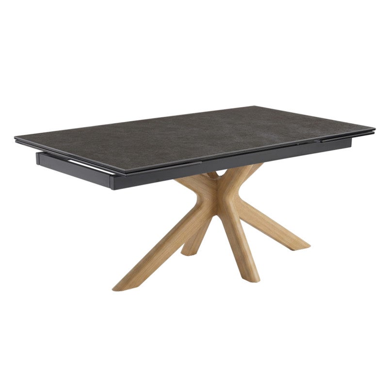 Table extensible 160 à 240 cm céramique gris anthracite pied croisé ...