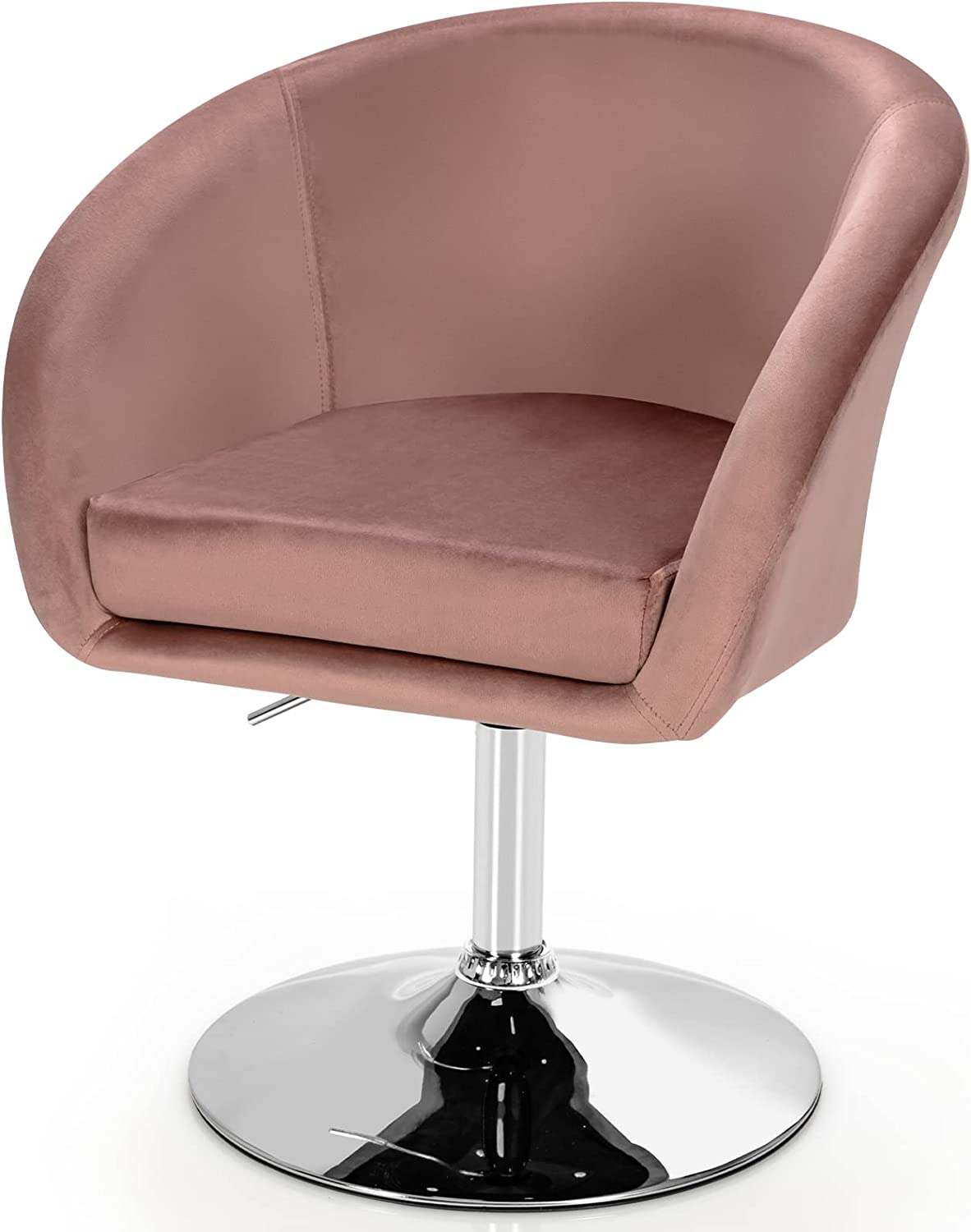 Krzesło akcentujące z regulacją wysokości, krzesło tapicerowane obracane o 360°, krzesło do jadalni obciążenie do 120 kg, aksamitny fotel obrotowy