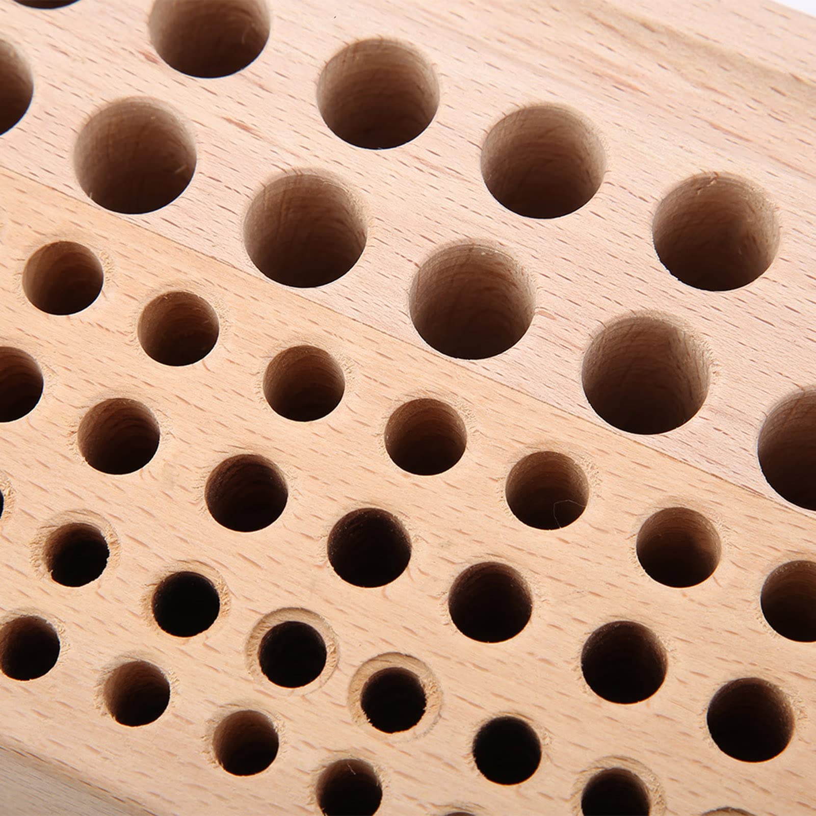 Porta-ferramentas artesanais de couro com 98 furos, rack de armazenamento de madeira Caixa porta-ferramentas artesanais de couro, caixa de armazenamen - 5