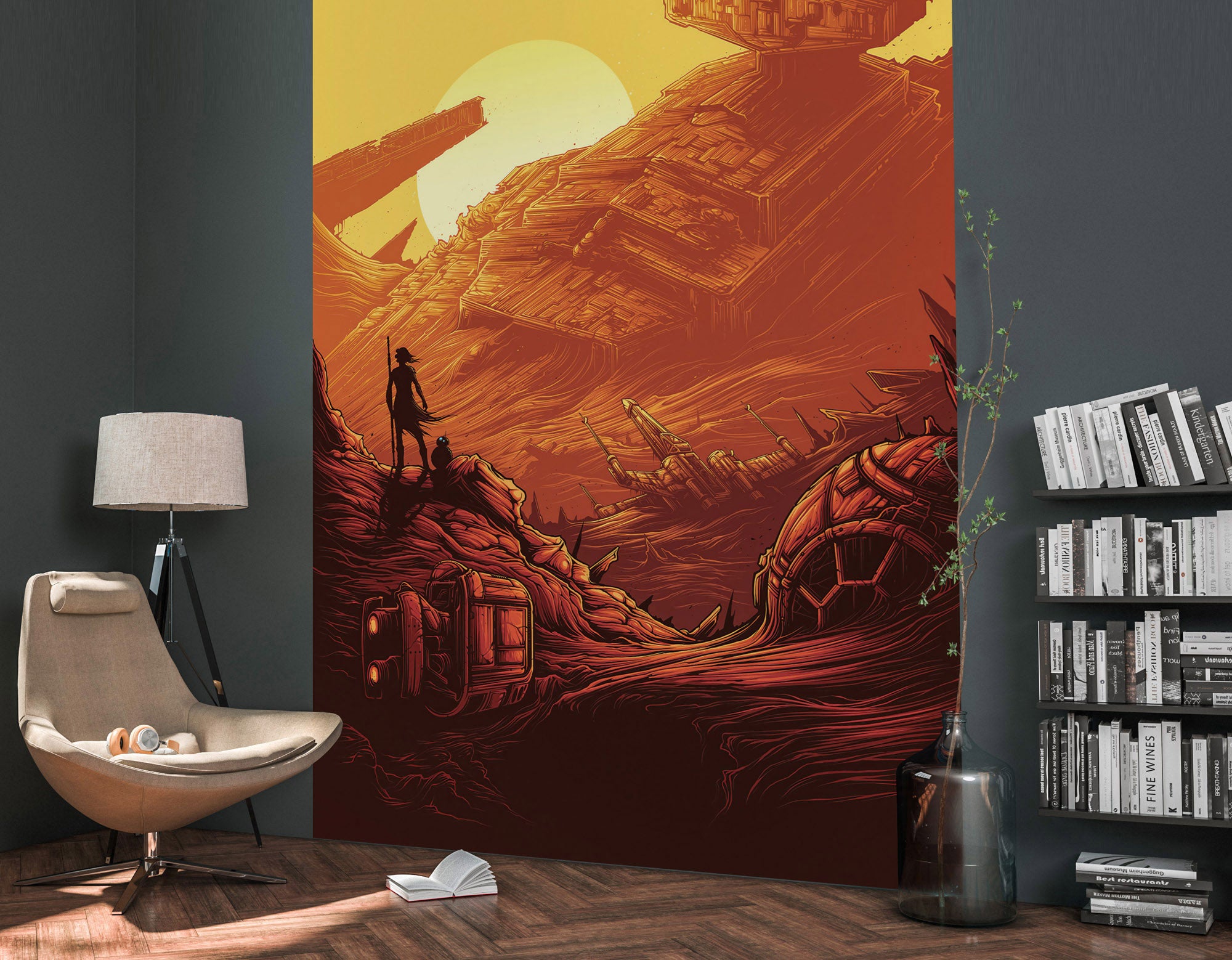 Fototapeta Star Wars ciepłego pomarańczu - 200 x 280 cm - DISNEY