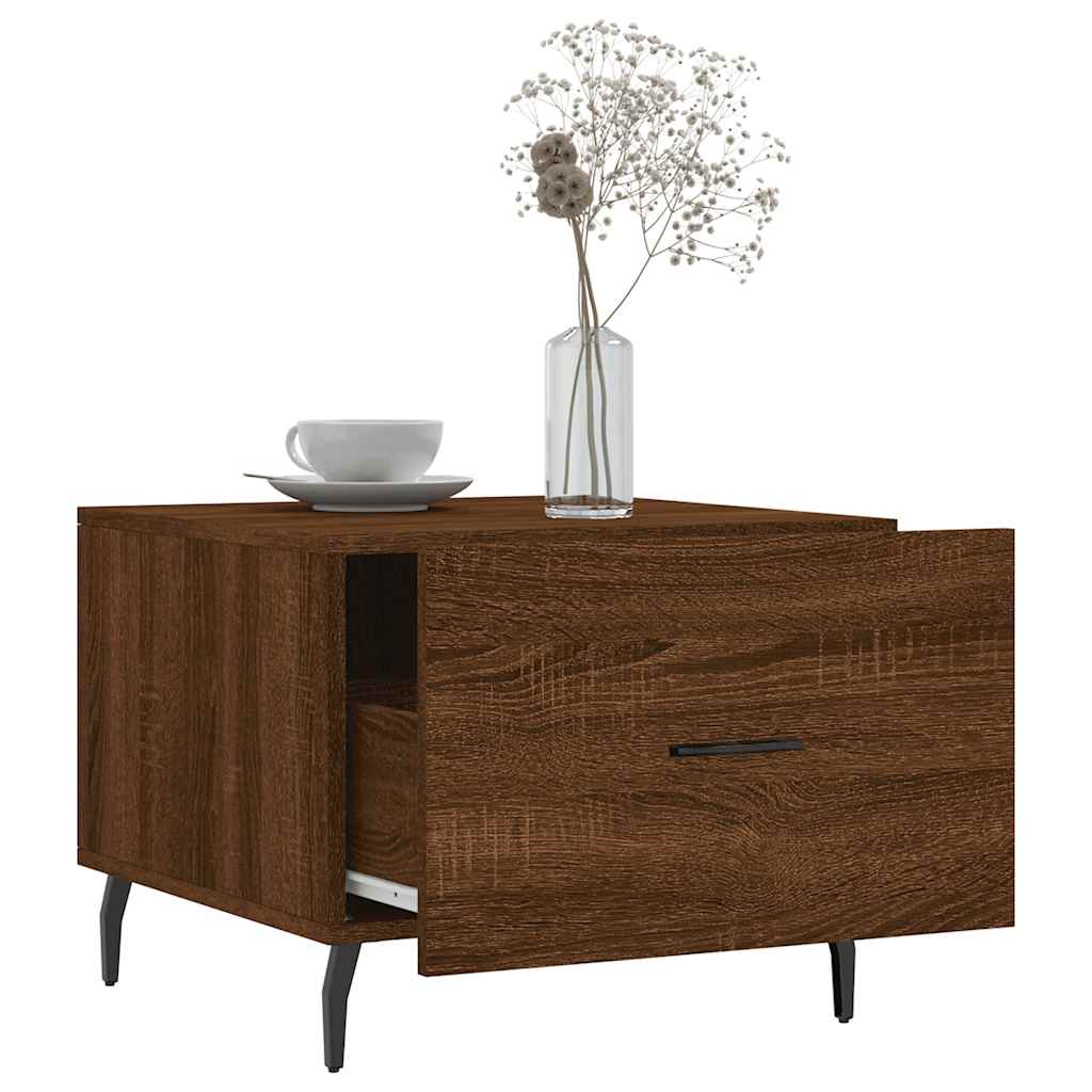 Table basse Chêne marron 50x50x40 cm Bois d'ingénierie vidaXL - 5