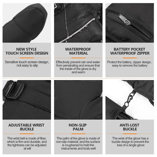 Guanti riscaldati ricaricabili con 3 impostazioni di calore, batteria da 3200 mAh, guanti riscaldati per uomo e donna, guanti riscaldati per l'inverno - 4