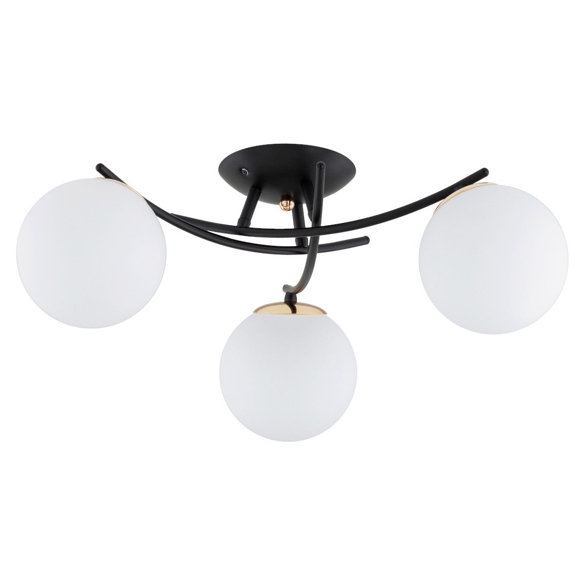 Lampa sufitowa wisząca Savi czarno-biała-złota 3xE14x10W nowoczesna wym: 22 x 55 x 55 cm szkło Alfa - 3