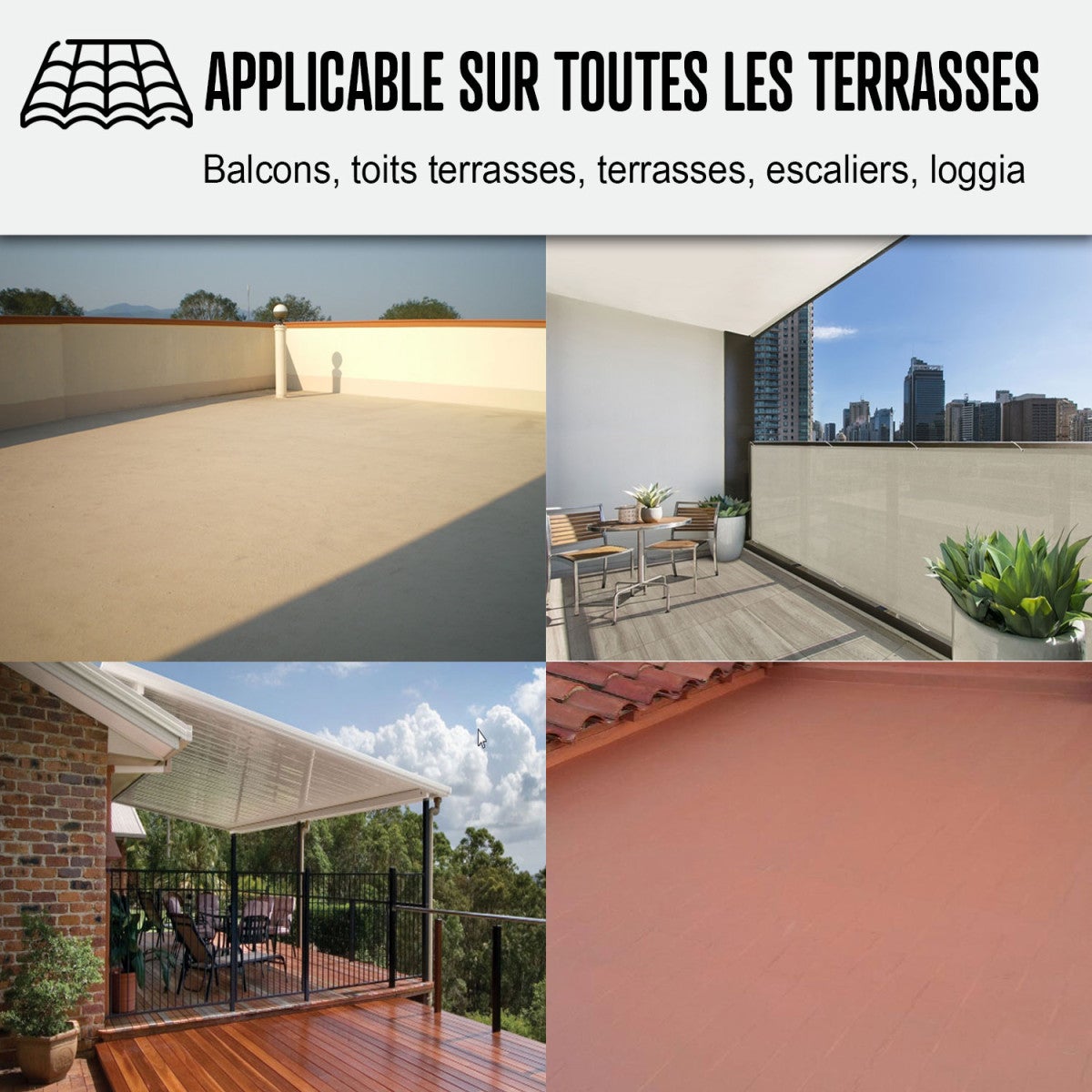Résine Etanchéité Terrasse Circulable - Peinture Colorée - ARCATERRASSE - 10 L Gris - ARCANE INDUSTRIES - 7