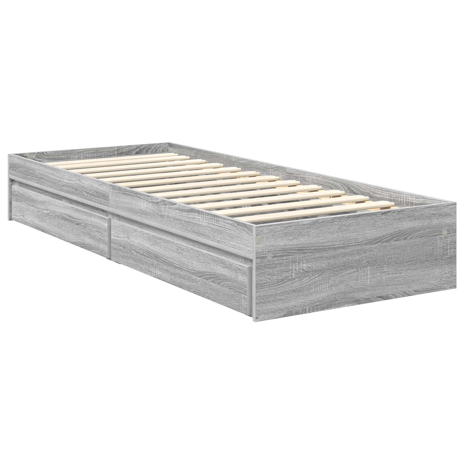 Lit de rangement gris 75 x 190 cm en panneau de bois - 6