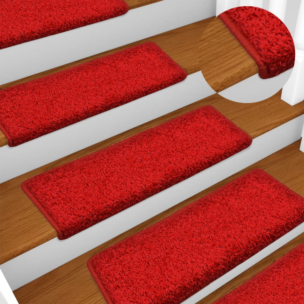 Peldaños de escalera 15 unidades 65x21x4 cm rojo vidaxl