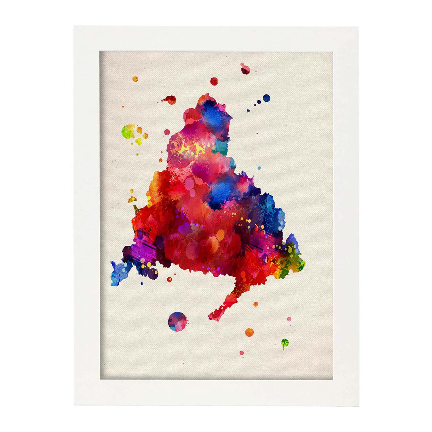 Poster de madrid. láminas e ilustraciones de ciudades, comunidades, y mapas de espana. marco negro - a3