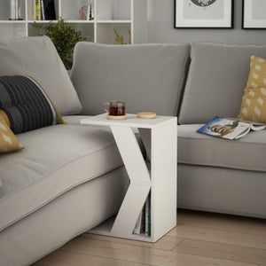 Tavolino Da Letto Regolabile DlandHome – Altezza 56-76 Cm, Con Ruote E Cestino, Forma A U, In Legno E1 Quercia