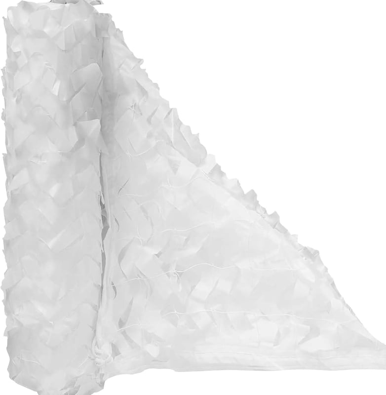 Siatka przeciwsłoneczna w kamuflażu wojskowym - 3*4 m - biała - wytrzymała tkanina Oxford 210D - ochrona przed słońcem - na kemping, do ogrodu itp.