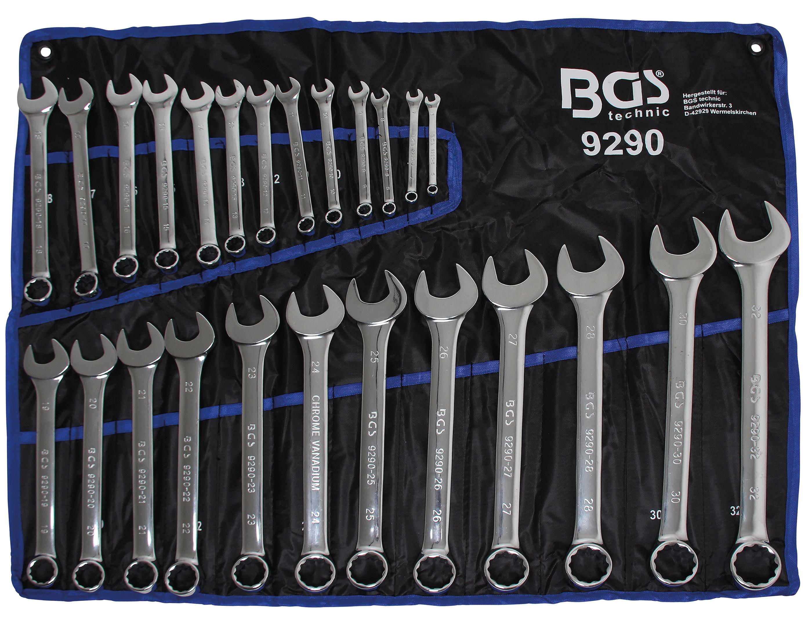 Jeu de clés mixtes BGS TECHNIC - 6 à 32 mm - 25 pcs - 9290 - 6