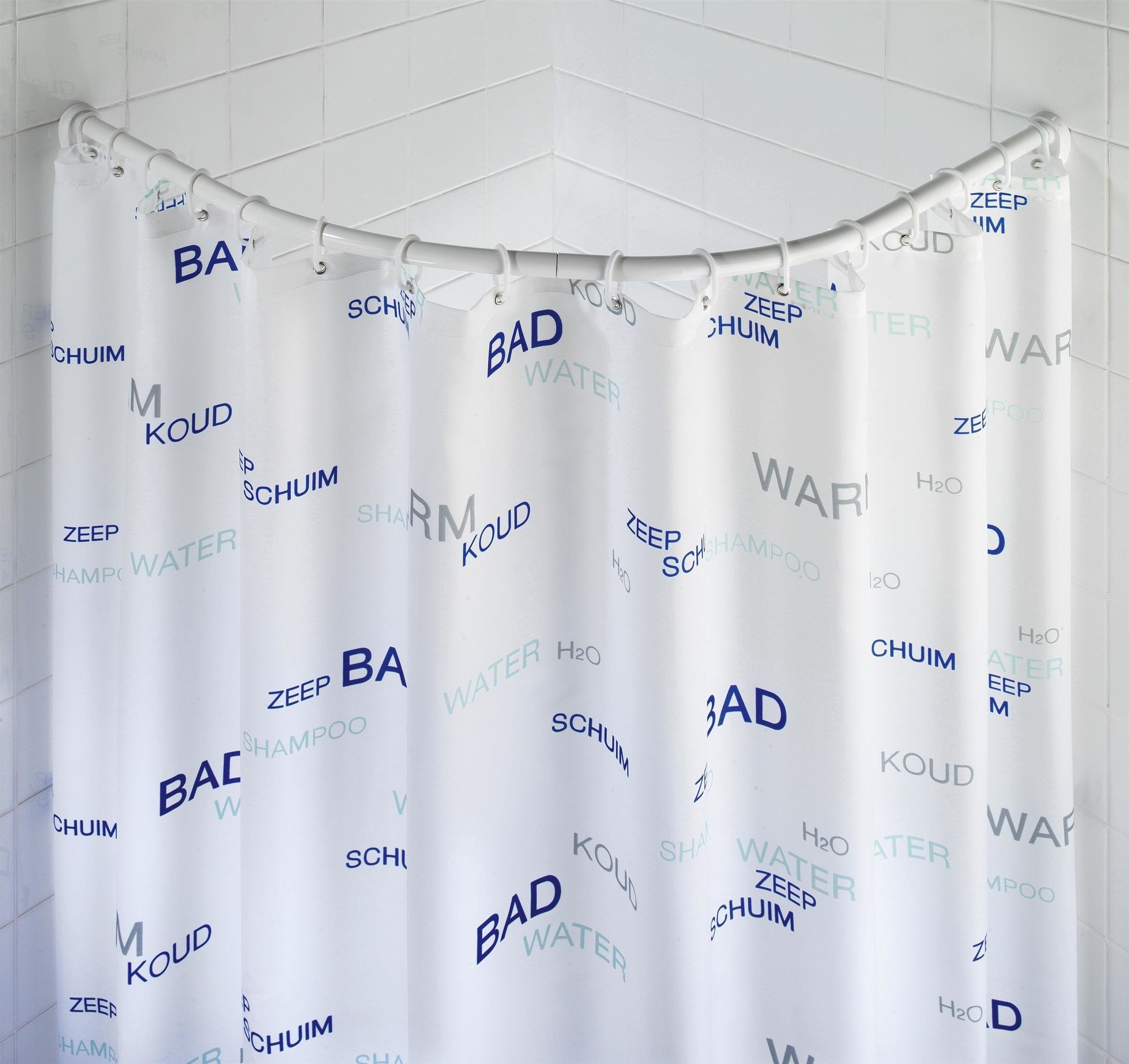 Barre de douche universelle, 80 x 80/90 x 90 cm, blanc, WENKO, WENKO - 2