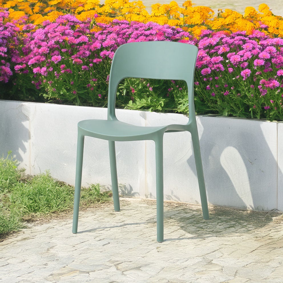 Lot de 4 Chaise de jardin sans coussin Barbara en Polypropylène Vert - 2