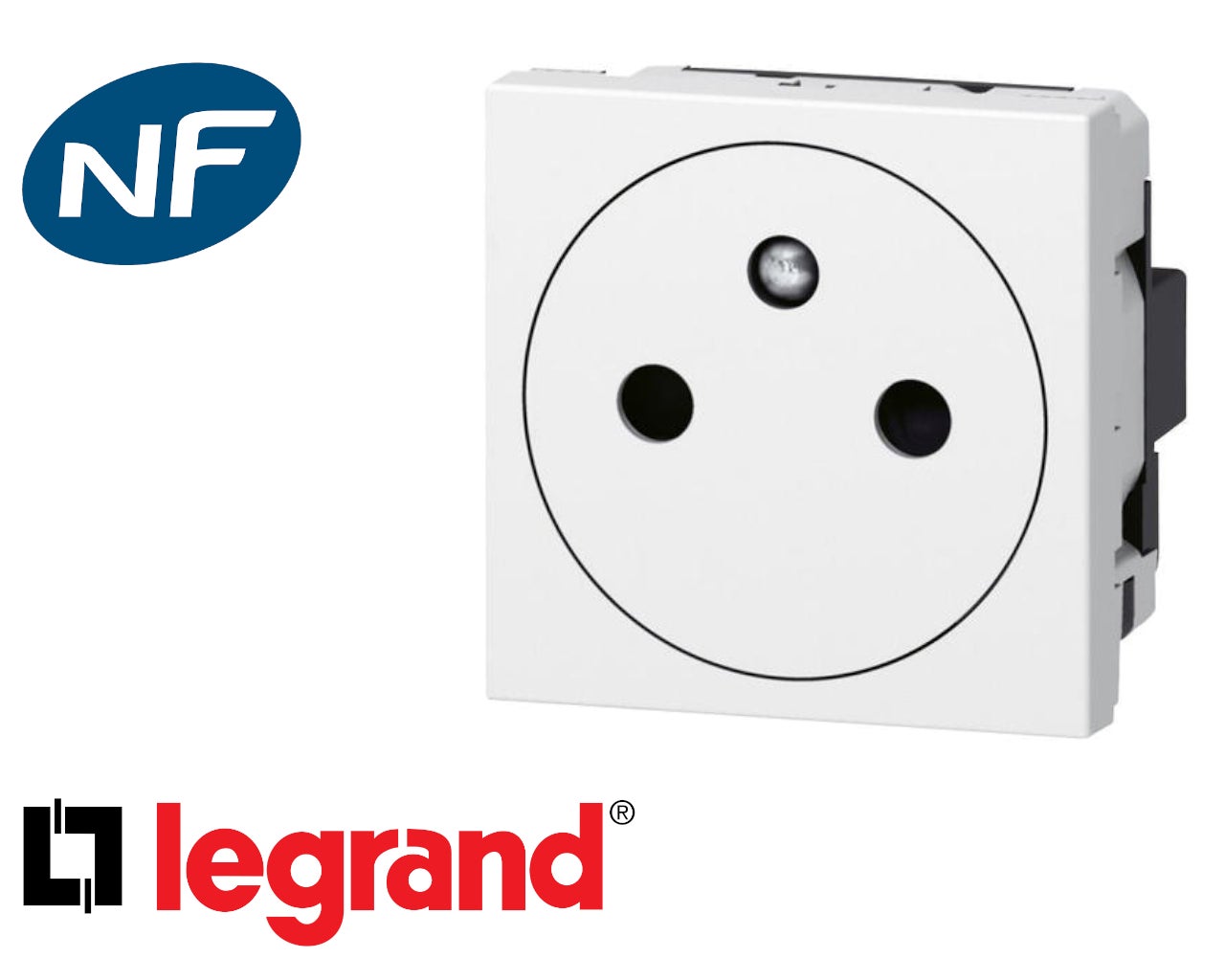 Legrand - Prise de courant 2P+T Surface Mosaic 1 poste - blanc - 077111L - 2