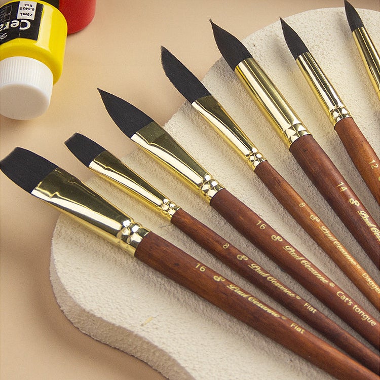24 Pinceaux Aquarelle Professionnels - Poils Synthétiques Écureuil - 6 Formes (Ronds, Plats...) - Étui Rouleau Tissu - Pour Débutants Et Artistes