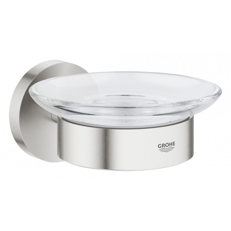 Savoniera Grohe 40444DC1, Essentials, pe perete, metal/sticla, mat, otel satinat