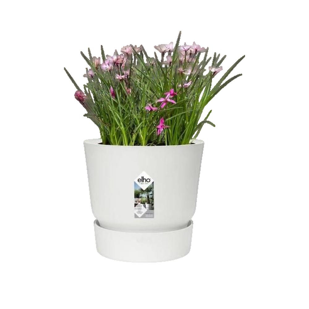 Vaso di fiori esterni rotondi Ø 24 x altezza 23 cm bianco - 2