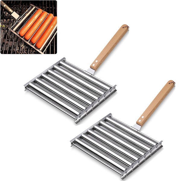 sztuki grilla do kiełbasek stojak na kiełbaski ze stali nierdzewnej do hot dogów odpowiedni do gotowania i grillowania na świeżym powietrzu