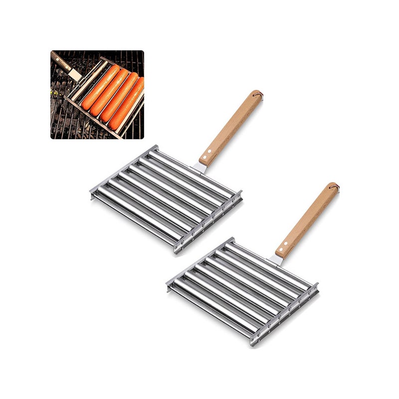 sztuki grilla do kiełbasek stojak na kiełbaski ze stali nierdzewnej do hot dogów odpowiedni do gotowania i grillowania na świeżym powietrzu