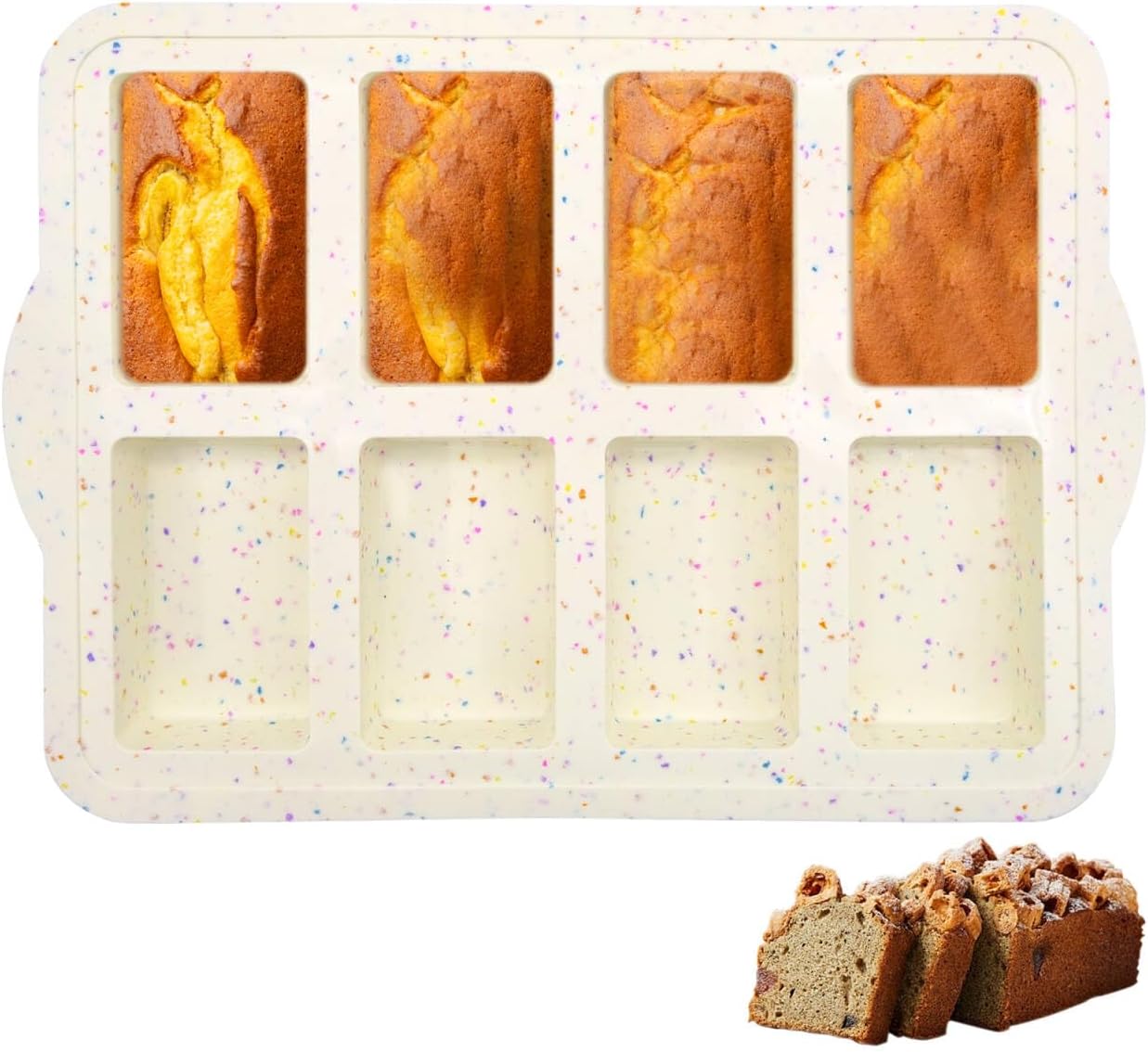Stampi Per Torrone In Silicone - 2 Pezzi, 8 Cavità Rettangolari - Per Barrette, Cioccolato, Dolci - 26,6x8,5 Cm - 2