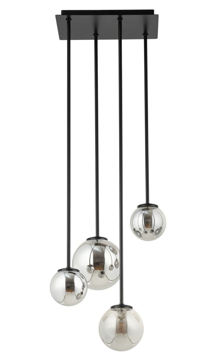 Lampa wisząca Tulia czarno-szara 4xG9x12W dekoracyjna wym: 90 x 28 x 19 cm szkło SIGMA