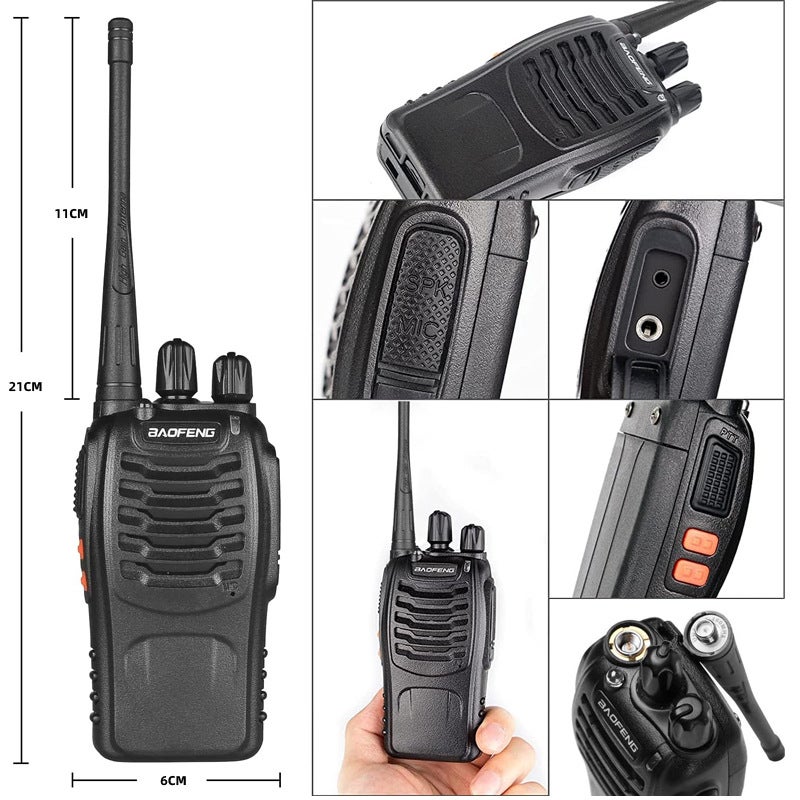 Talkie-walkie, longue portée, super pénétration, mini talkie-walkie sans fil d'extérieur, 888S (2 pièces)Norme européenne - 2