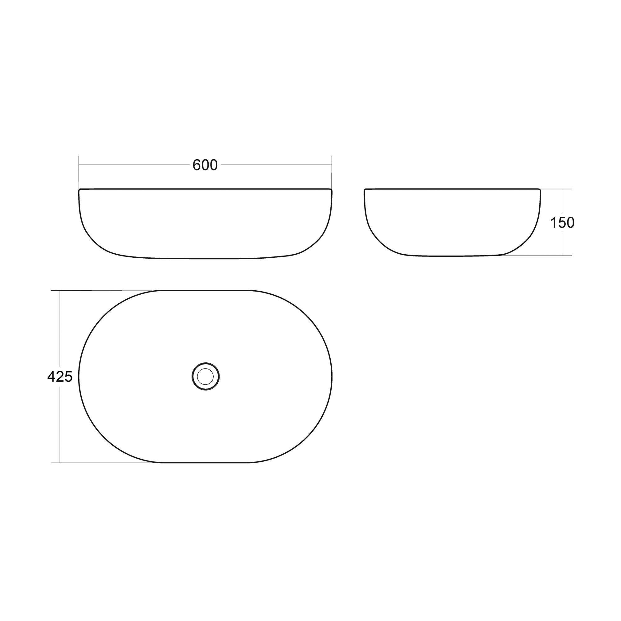 Umywalka nablatowa Helmken 83660000 (60x42.5) Biała + Syfon Chrom + Korek klik-klak Chrom - 9