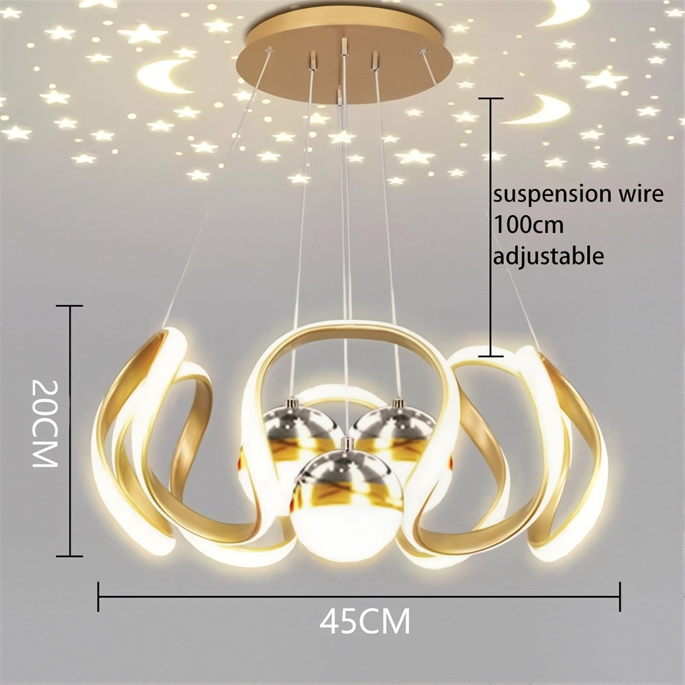 Lustres, LED, restaurant nordique, salon, table à manger, lumières de décoration personnalisées modernes, lumières-or - 3
