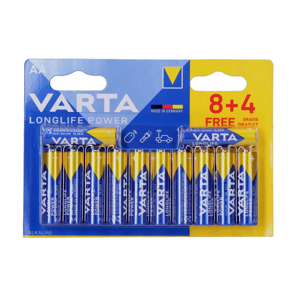 12 Piles LR6 AA VARTA Long Life - 5