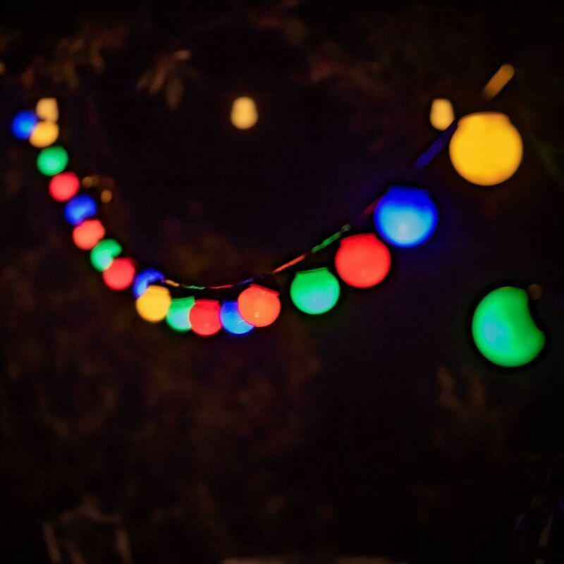 LED Girlanda świetlna wielokolorowa o długości 6 m z 40 kulkami do dekoracji wewnątrz i na zewnątrz, idealna na imprezy, urodziny, wesela