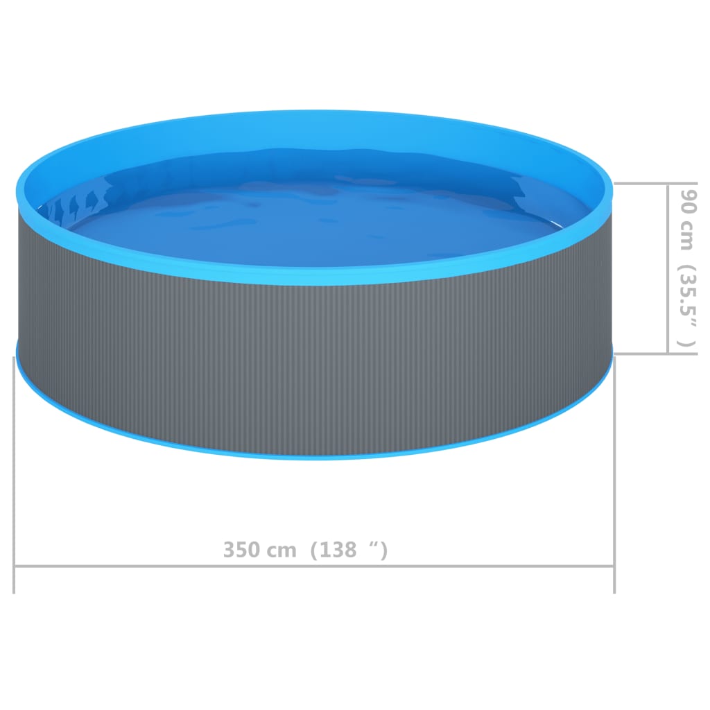 Piscina de chapoteo gris 350x90 cm vidaXL - 7