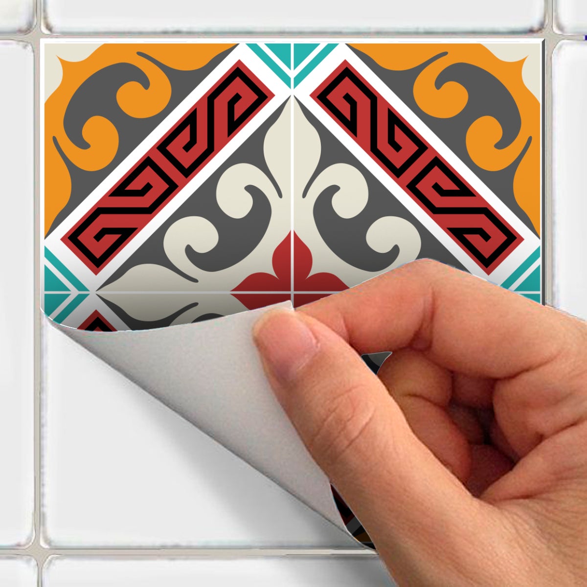 9 adesivi piastrelle di cemento azulejos violetta - Sticker adesivo - adesivi murali - 9stickers10x10cm - 5