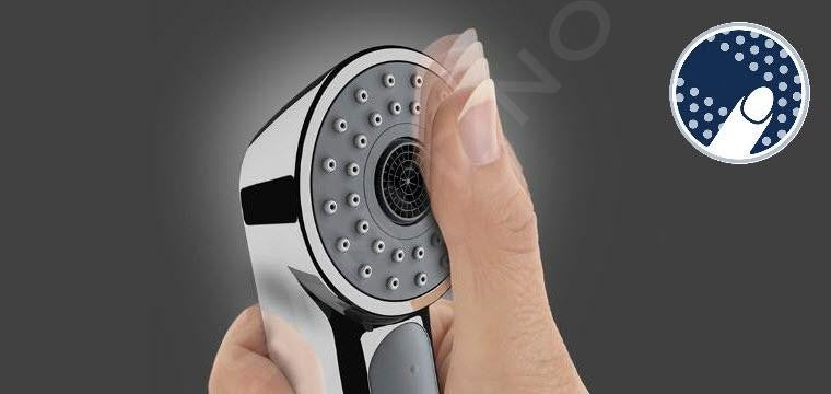 GROHE Vitalio Start 110 Glijstangset - 90cm - Ronde Handdouche - Met 2 Straalsoorten Gladde Doucheslang Mat Zwart