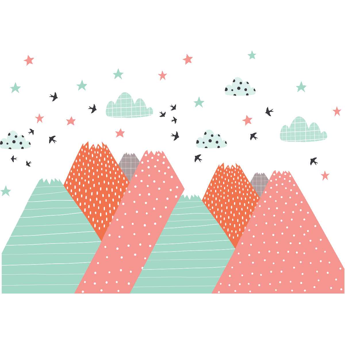 Adesivo bambino di montagna scandinavo lindka - Sticker adesivo - adesivi murali - 80x120cm - 2