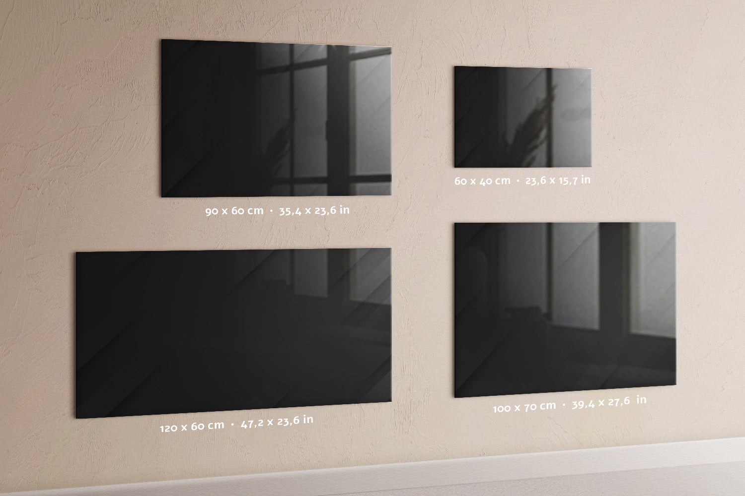 Tableau magnétique mural, Tulup - 120x60 cm - Mur foncé avec motif, 5 aimants, une éponge, un marqueur blanc - 4