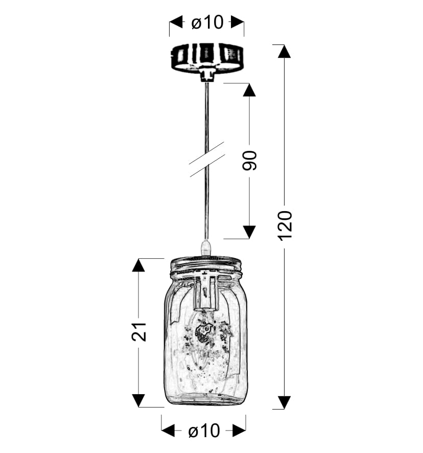 Lampa wisząca JARS chromowana-pomarańczowa 1 x E14 x 40W wym: 120 x 10 x 10 cm Candellux