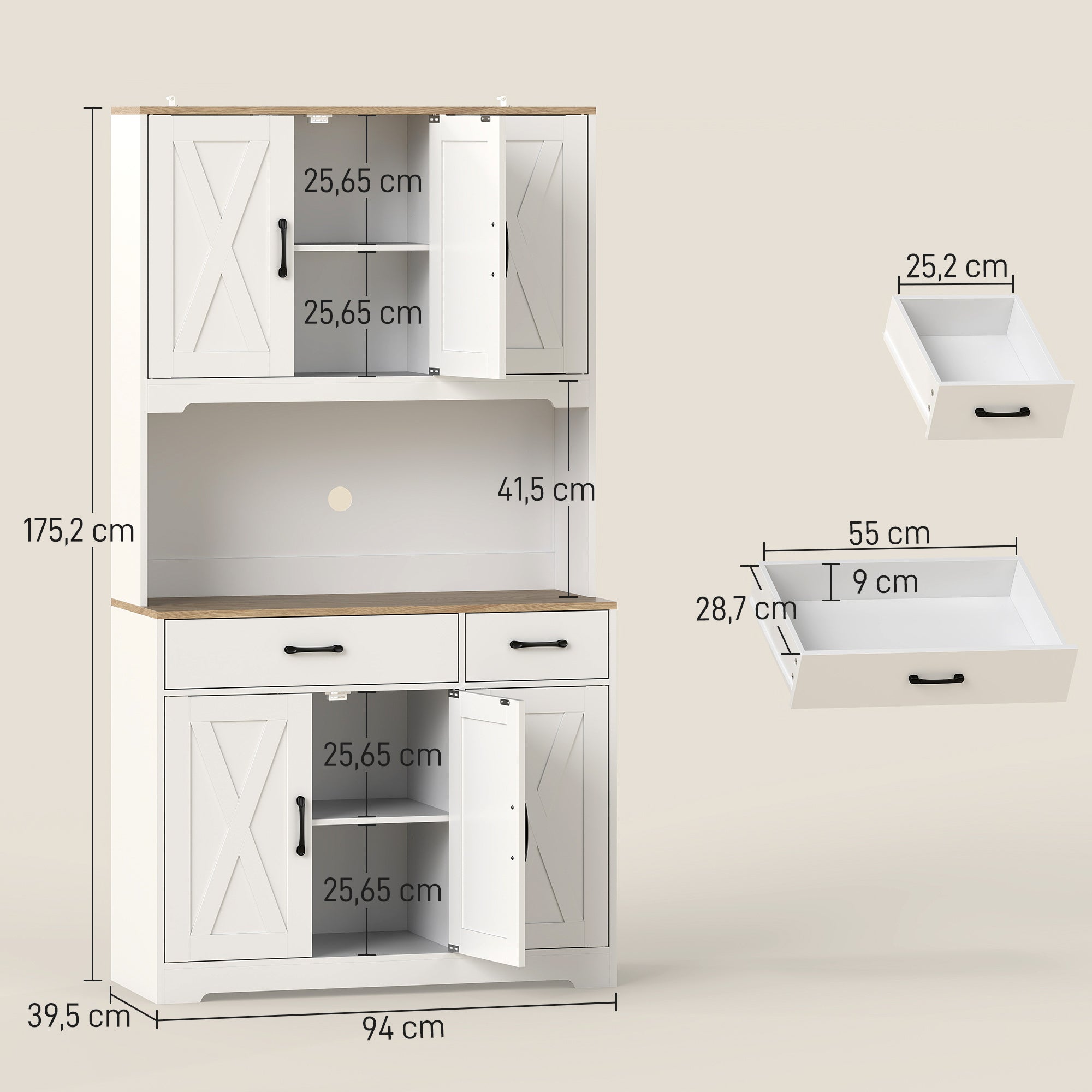 Armoire de cuisine panneau de particules HOMCOM - 3