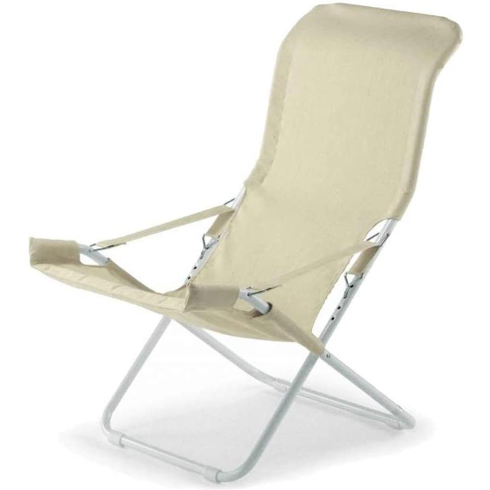 Chaise longue fiam fiesta structure acier blanc et toile jute 127BSJUT x 2 - 3
