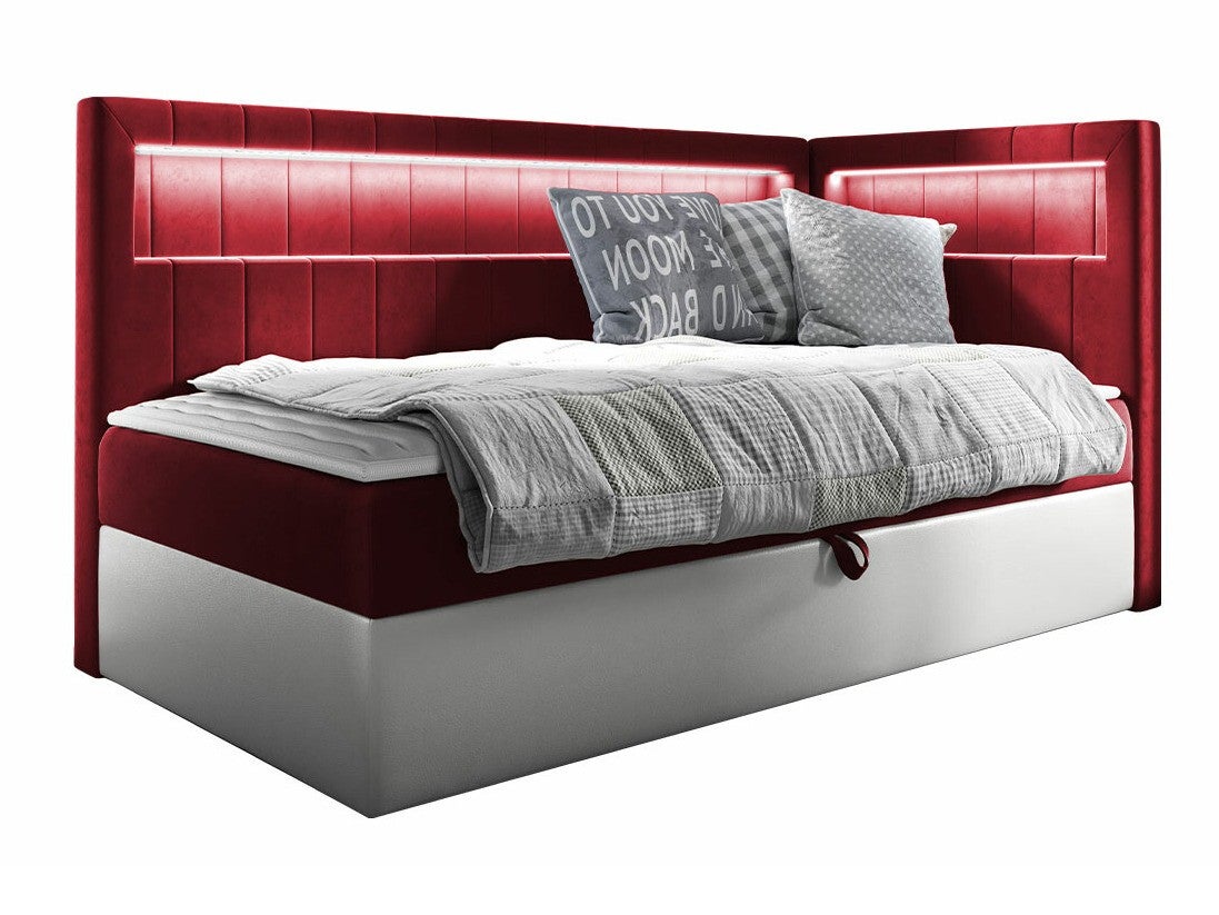 Lit continental Baltimore 172, Unique, Continental, Rouge, 90x200, Faux ...