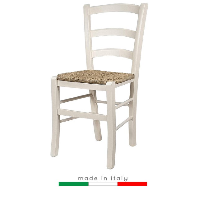 Chaise Venezia Color | Ivoire paille colorée maison en bois bar ferme