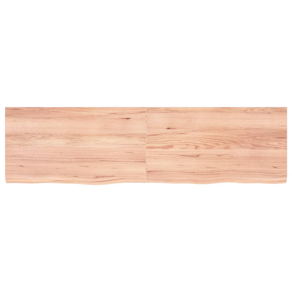 Plateau de table en bois de chêne traité marron clair 180x50x(2-4) cm- COMFORTXL - 3