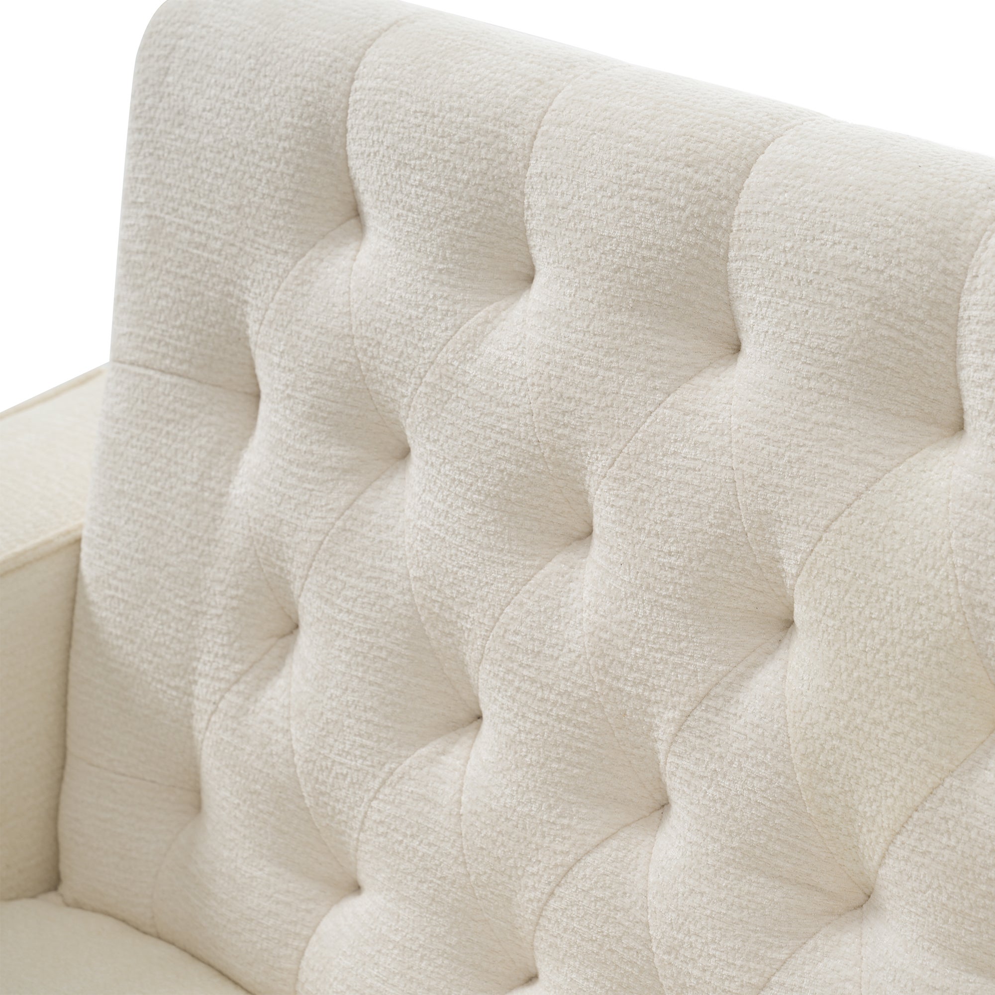 Canapé pliant moderne pour 2 personnes - avec porte-gobelets - avec ports de charge USB - avec coussins - tissu chenille - beige - 9