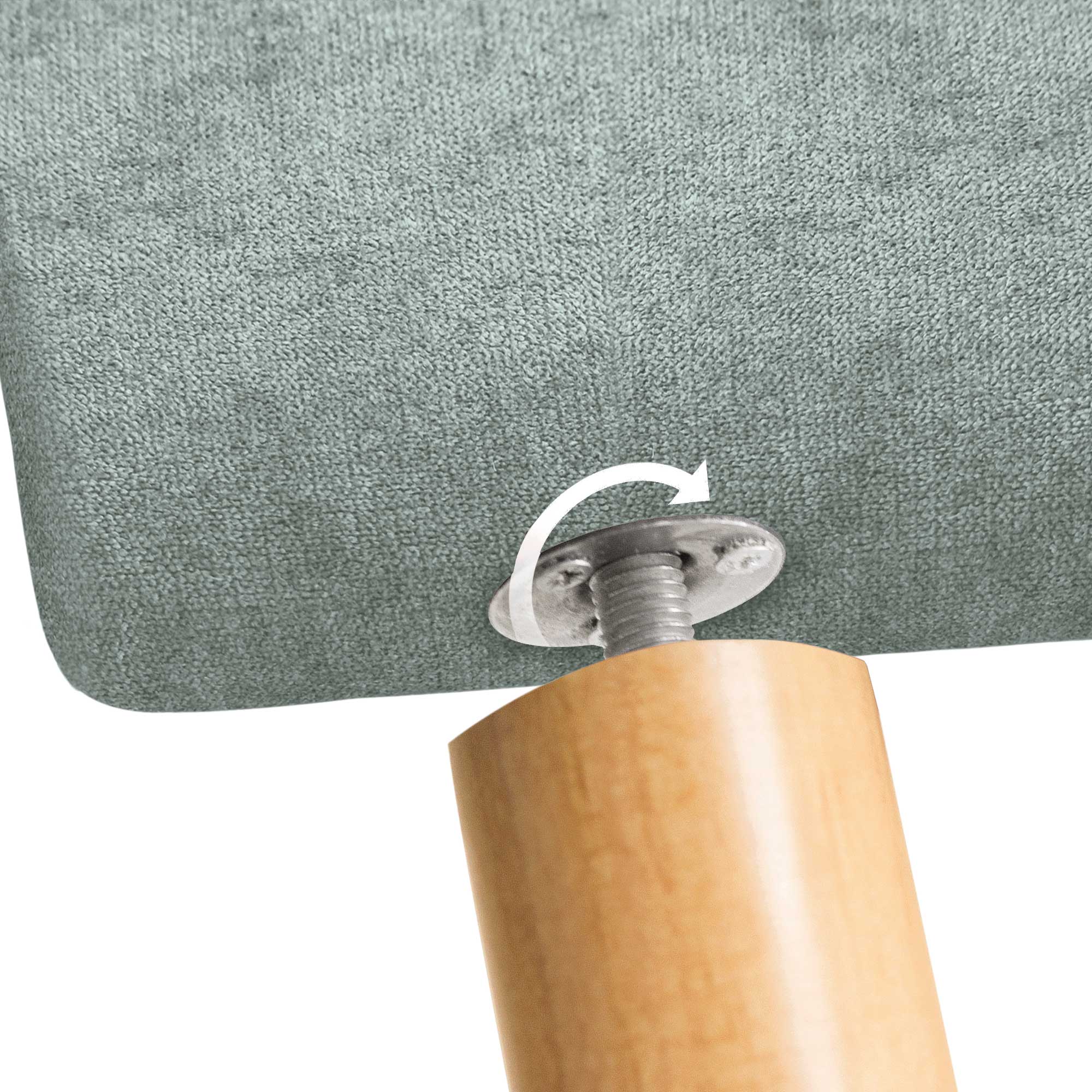 DHOME Cabecero de Tela AQUALINE Liso y con Patas cabeceros Cabezal tapizado Cama Lujo (Tela Verde Agua, 90cm (Camas 70/80/90)) - 6