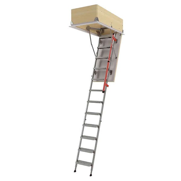 Echelle escamotable en métal - Trémie de 70 x 140cm - Hauteur de 2.56 à 3.05m - LML70140-3