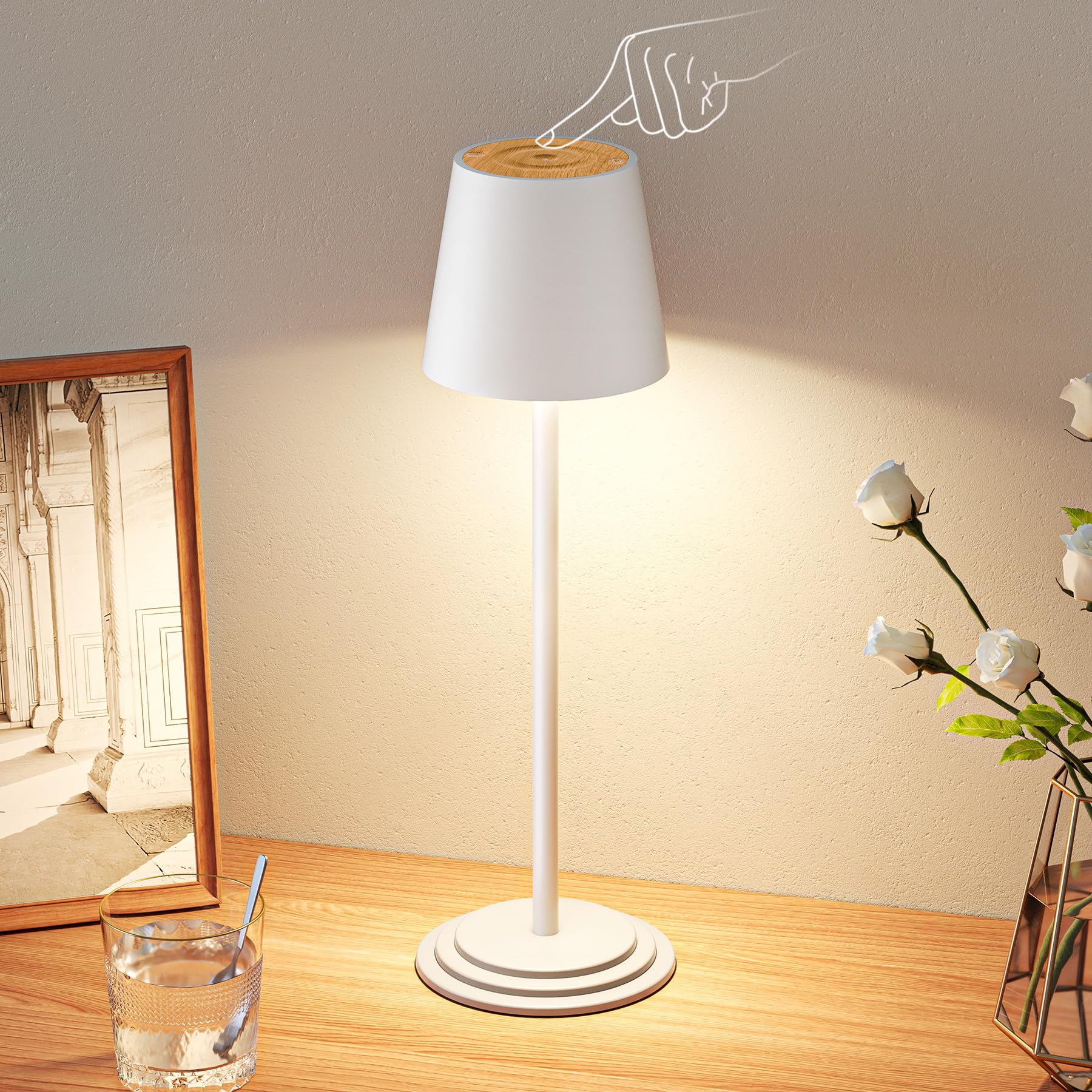 Lampada da tavolo senza fili, lampada da scrivania LED portatile con m Lampada da tavolo senza fili, lampada da scrivania LED portatile con m