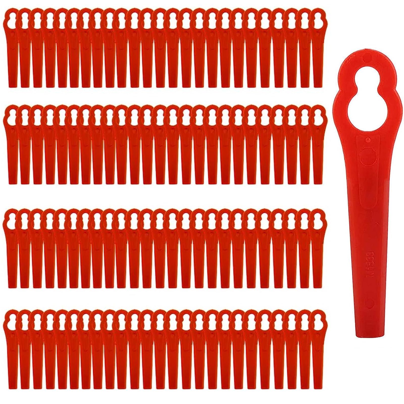 Marne Plastikowe Ostrze do Podkaszarki (Zestaw 100 sztuk) Plastikowe Ostrza Wymienne, Do Podkaszarki do Trawy, do Ogrodu i Trawnika
