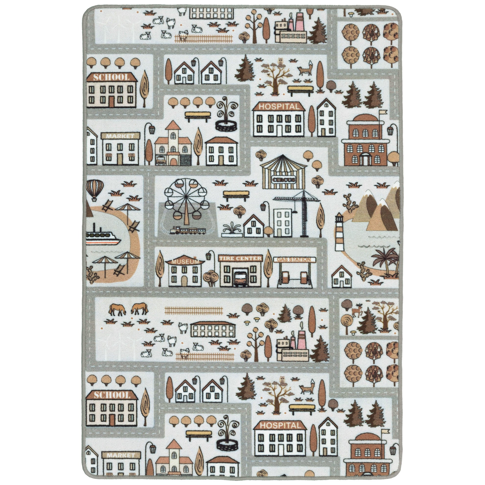 Dywan dziecięcy Ulice Minipolis 150x200cm szary
