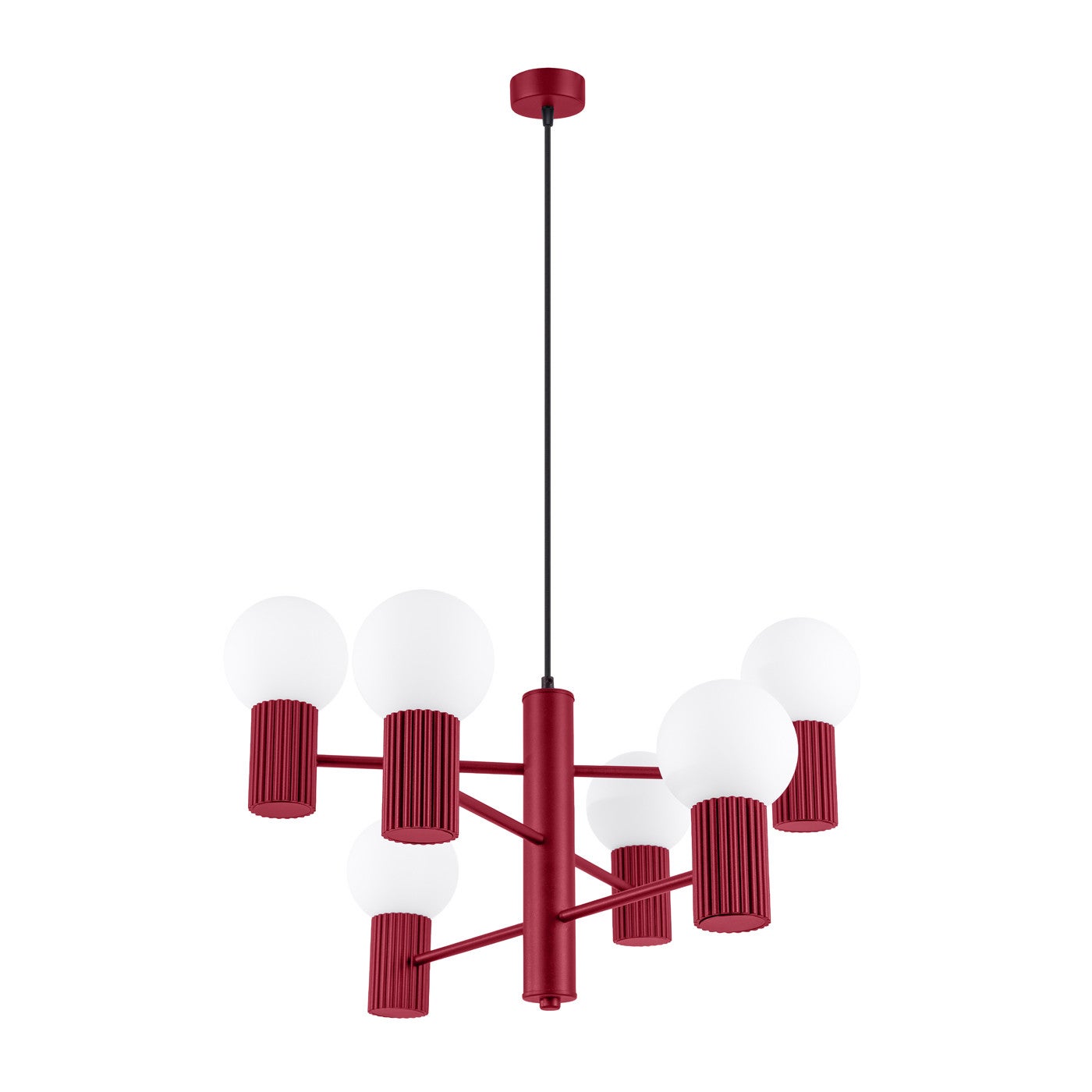 Lampa wisząca HALO burgundowa 6 x G9 x 8W wym:230x64x64cm Sollux Lighting