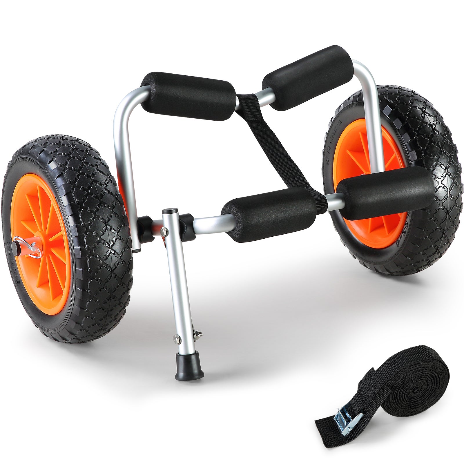 Chariot De Kayak Pliable Qussse – Alu, 80kg, Pneumatiques Pleins, Mousse, 60x23cm, Pour Paddle Canoe SUP