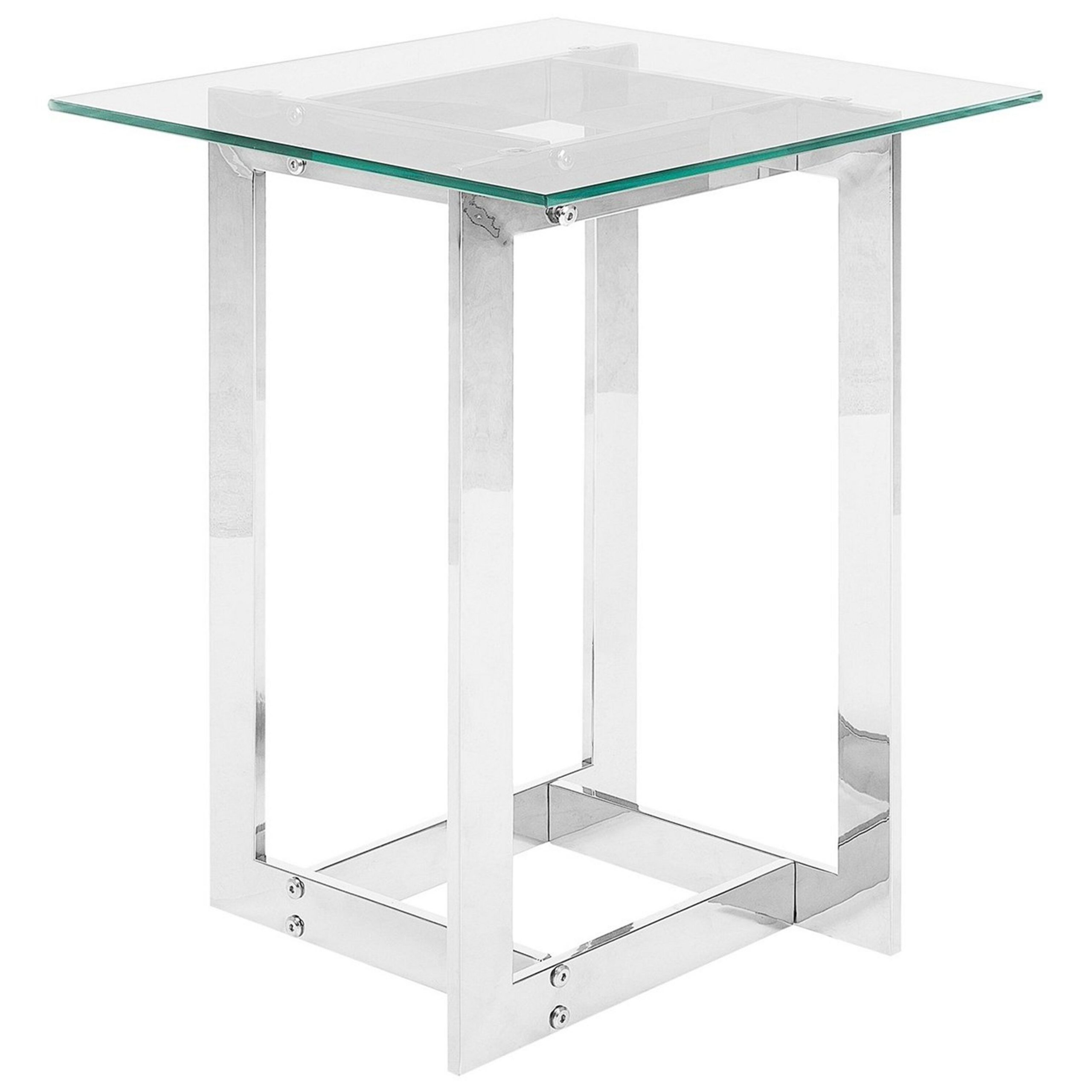 Table D'appoint Crystal Argenté 