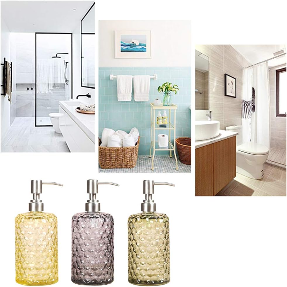 Szklany dozownik do mydła z wylewką ze stali nierdzewnej do łazienki, toalety lub kuchni (zielony)